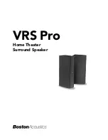 Boston Acoustics VRS Pro User Manual preview