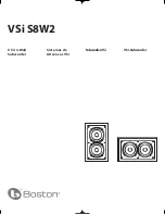 Preview for 1 page of Boston Acoustics VSi S8W2 Owner'S Manual