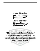 Boston Whaler 110 Sport Owner'S Manual preview