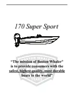 Boston Whaler 170 Super Sport 2018 Owner'S Manual preview