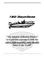 Предварительный просмотр 1 страницы Boston Whaler 180 Dauntless Owner'S Manual