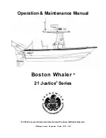 Предварительный просмотр 1 страницы Boston Whaler 21 Justice Series Operation & Maintenance Manual