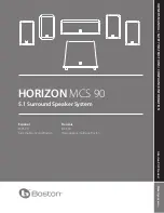 Boston Horizon MCS 90 Owner'S Manual предпросмотр