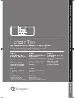 Boston Horizon Trio Owner'S Manual preview