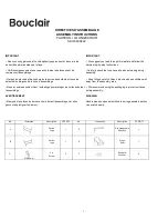 Предварительный просмотр 1 страницы Bouclair 9400422 Assembly Instructions