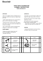 Предварительный просмотр 1 страницы Bouclair 9400449 Assembly Instructions