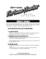 Preview for 1 page of Bounty Hunter Fortune Hunter Owner'S Manual