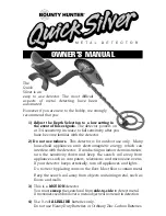 Bounty Hunter Quick Silver Owner'S Manual preview