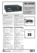 Preview for 1 page of Bouyer Crescendo SA 3126 Quick Start Manual