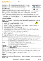 Preview for 1 page of Bowa 500-007 Instructions For Use Manual