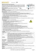 Preview for 2 page of Bowa 500-007 Instructions For Use Manual