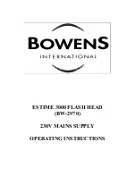 Bowens ESTIME 3000 FLASH HEAD Operating Instructions Manual preview