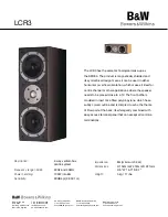 Preview for 1 page of Bowers & Wilkins 300 Series LCR3 Specifications