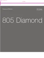 Preview for 1 page of Bowers & Wilkins 805 Diamond Owner'S Manual