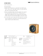 Предварительный просмотр 1 страницы Bowers & Wilkins ASW850 Specification Sheet