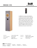 Preview for 1 page of Bowers & Wilkins DM 602.5 S3 Specifications