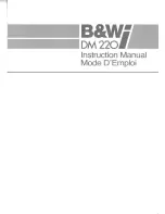 Bowers & Wilkins DM220i Instruction Manual preview