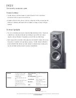 Bowers & Wilkins DM320 Specification Sheet предпросмотр