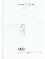 Preview for 1 page of Bowers & Wilkins DM601 Owner'S Manual