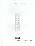 Предварительный просмотр 1 страницы Bowers & Wilkins DM603 Owner'S Manual