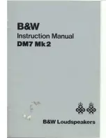 Preview for 1 page of Bowers & Wilkins DM7 MK2 Instruction Manual