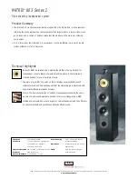 Bowers & Wilkins MATRIX 803 Series 2 Specification Sheet предпросмотр