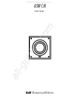 Preview for 1 page of Bowers & Wilkins Subwoofer ASWCM Owner'S Manual