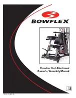 Bowflex Preacher Curl Attachment Owner'S/Assembly Manual preview