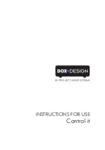 Box-Design Control it Instructions For Use Manual предпросмотр