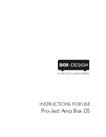 Box-Design Pro-Ject Amp Box DS Instructions For Use предпросмотр