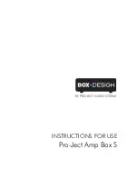 Box-Design Pro-Ject Amp Box S Instructions For Use предпросмотр