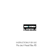 Box-Design Pro-Ject Head Box RS Instructions For Use предпросмотр