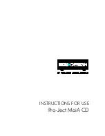 Предварительный просмотр 1 страницы Box-Design pro-ject maia cd Instructions For Use