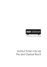 Box-Design Pro-Ject Optical Box E Instructions For Use предпросмотр