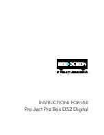 Box-Design Pro-Ject Pre Box DS2 Digital Instructions For Use Manual предпросмотр