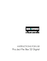 Предварительный просмотр 1 страницы Box-Design Pro-Ject Pre Box S2 Digital Instructions For Use