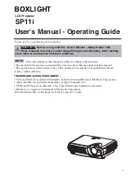 Предварительный просмотр 19 страницы BOXLIGHT SP-11i User'S Manual And Safety Manual