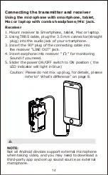 Предварительный просмотр 15 страницы Boya BY-WM4 PRO Instruction Manual