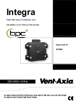 BPC Vent-Axia Integra Installation And Wiring Instructions предпросмотр