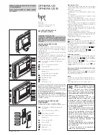 Bpt OPHERA US Instructions For Use And Installation preview