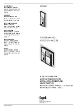 Preview for 1 page of Bpt XC/221 Instructions For Use