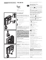 Preview for 1 page of Bpt YVL200 UK Instructions For Use And Installation