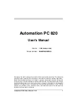 Предварительный просмотр 1 страницы BR-Automation Automation PC 820 User Manual