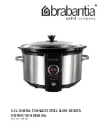 Предварительный просмотр 2 страницы Brabantia 6.5L DIGITAL STAINLESS STEEL SLOW COOKER Instruction Manual