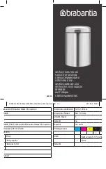 Preview for 1 page of Brabantia 604 120 Instructions For Use