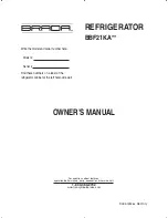 Brada Appliances BBF19KA Series Owner'S Manual предпросмотр