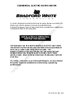 Предварительный просмотр 1 страницы Bradford White 238-16152-00F Installation And Operating Instruction Manual