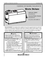 Preview for 1 page of Bradford White BRUTE DELUXE BMT2H Installation And Operation Instructions Manual