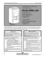 Bradford White brute elite 125 BLMH Installation And Operation Instructions Manual предпросмотр