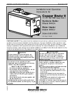 Bradford White BWCH Installation And Operation Instructions Manual preview